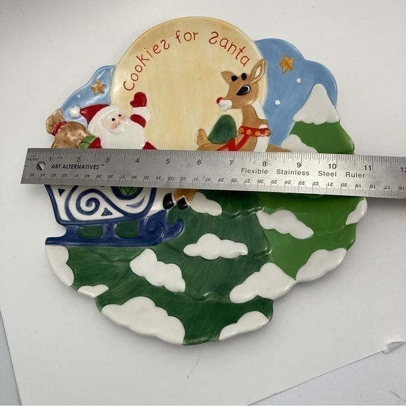 Lenox Rudolph the Red-nose Reindeer Cookies for Santa plate - Picture 2 of 3